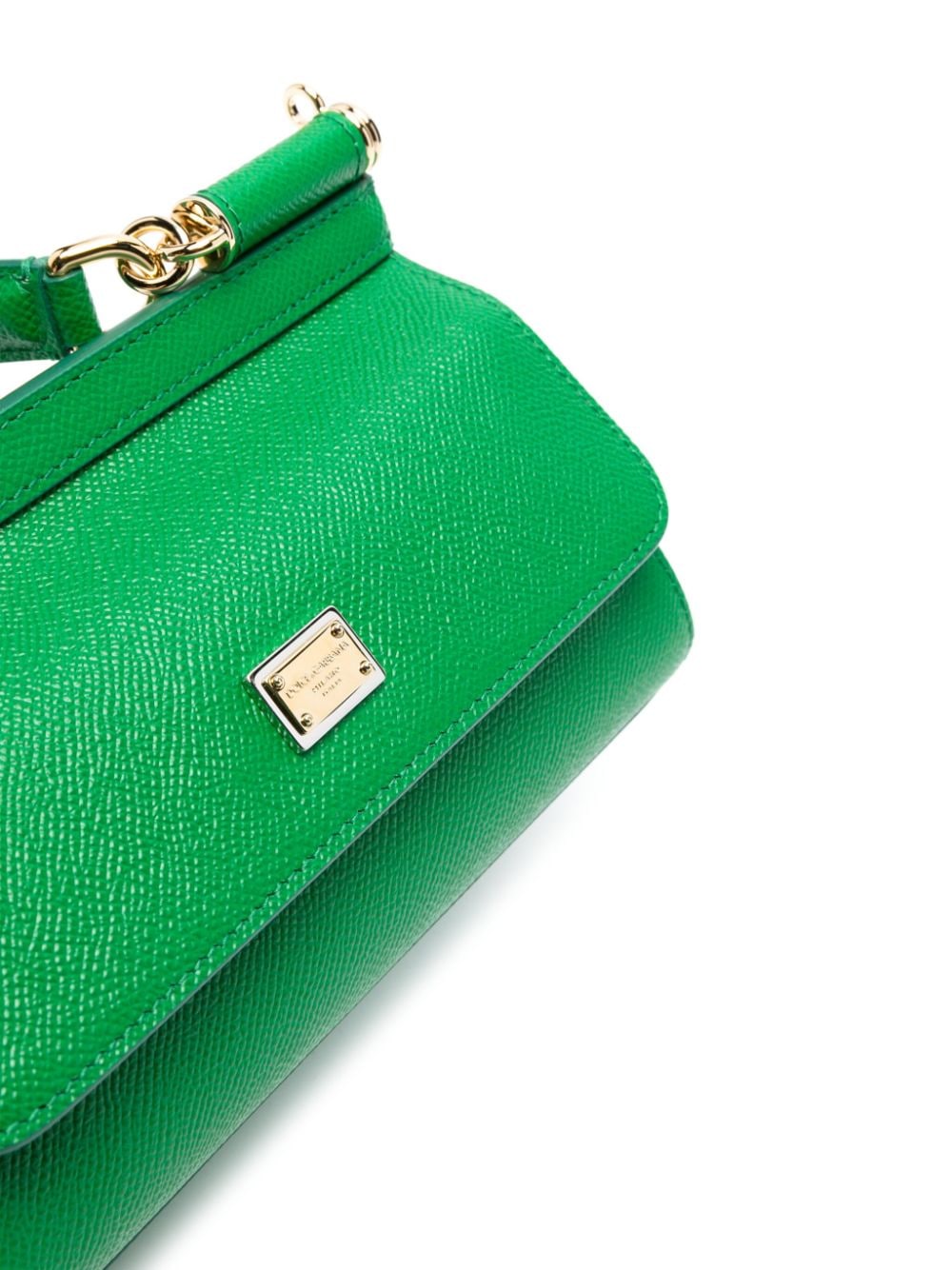 Shop Dolce & Gabbana Small Sicily Leather Crossbody Bag In Green