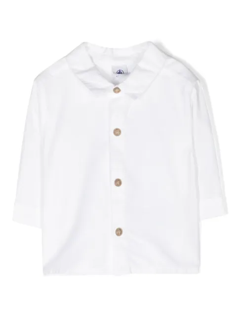 Petit Bateau logo-embroidered piqué shirt