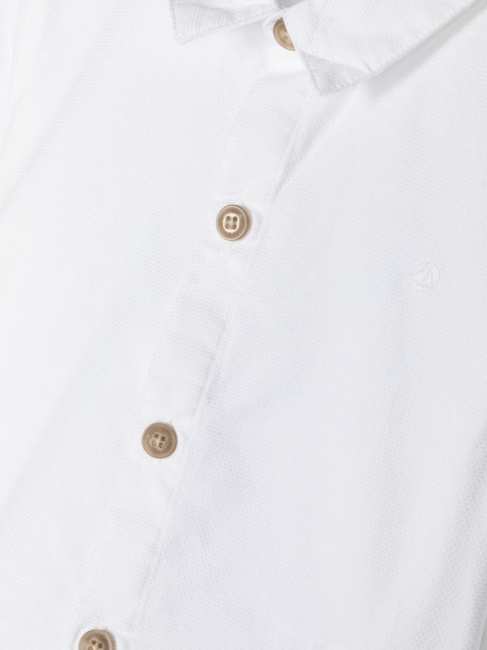 Shop Petit Bateau Logo-embroidered Piqué Shirt In White
