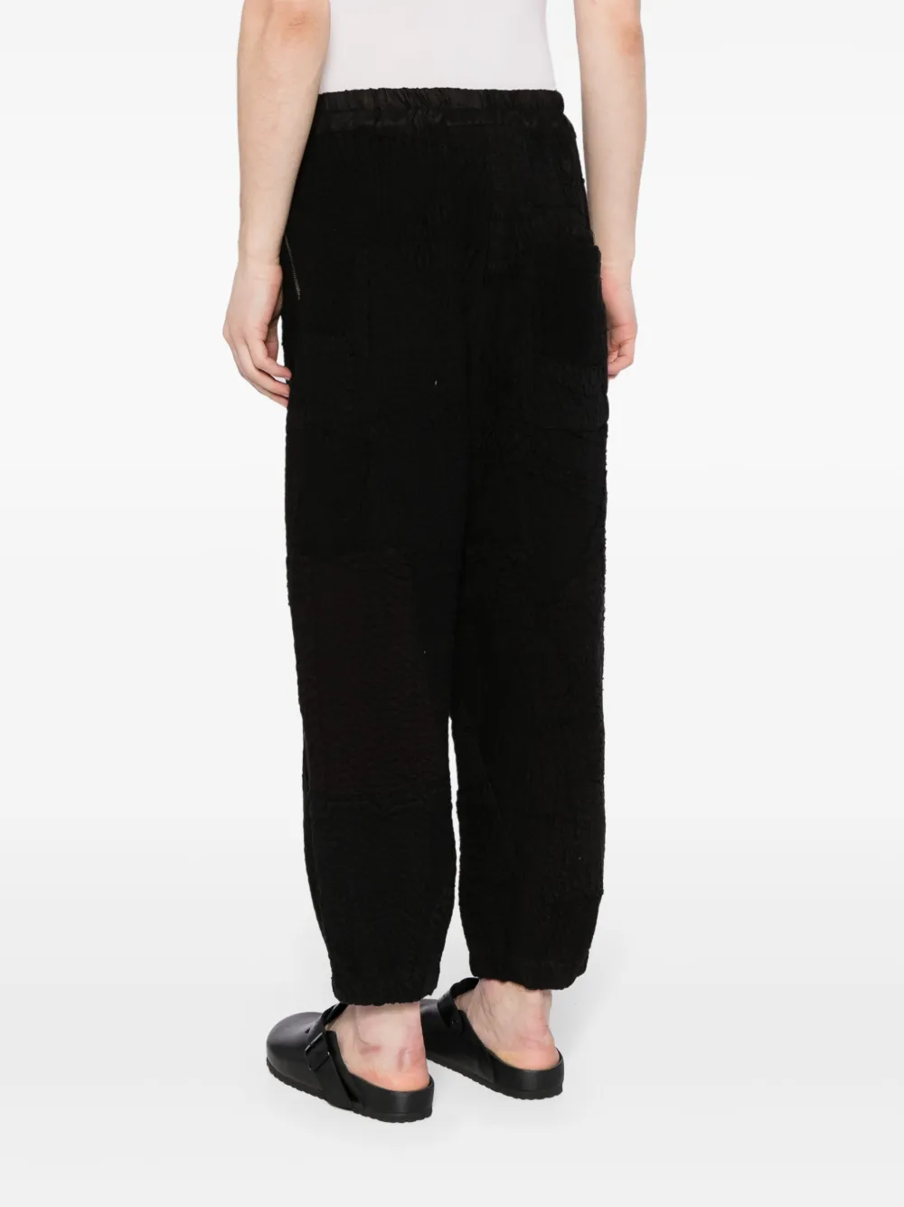 Shop By Walid Tapered-leg Cotton Trousers In Black