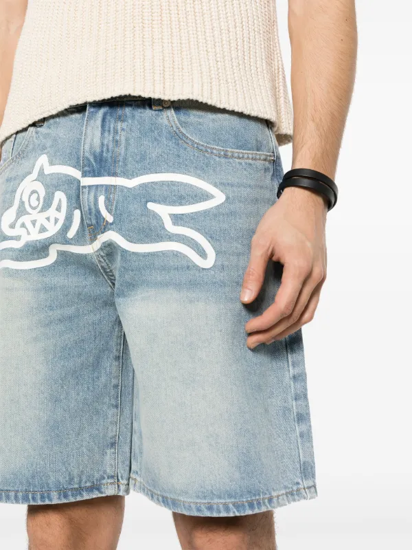 ICECREAM Running Dog Denim Shorts Farfetch