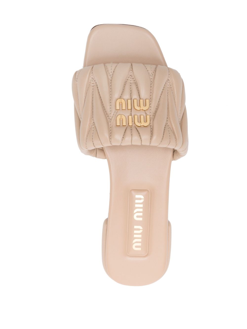 Miu Miu matelasse leather slides Women