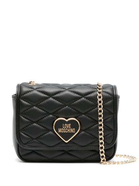 Love Moschino logo-lettering matelasse crossbody bag Women