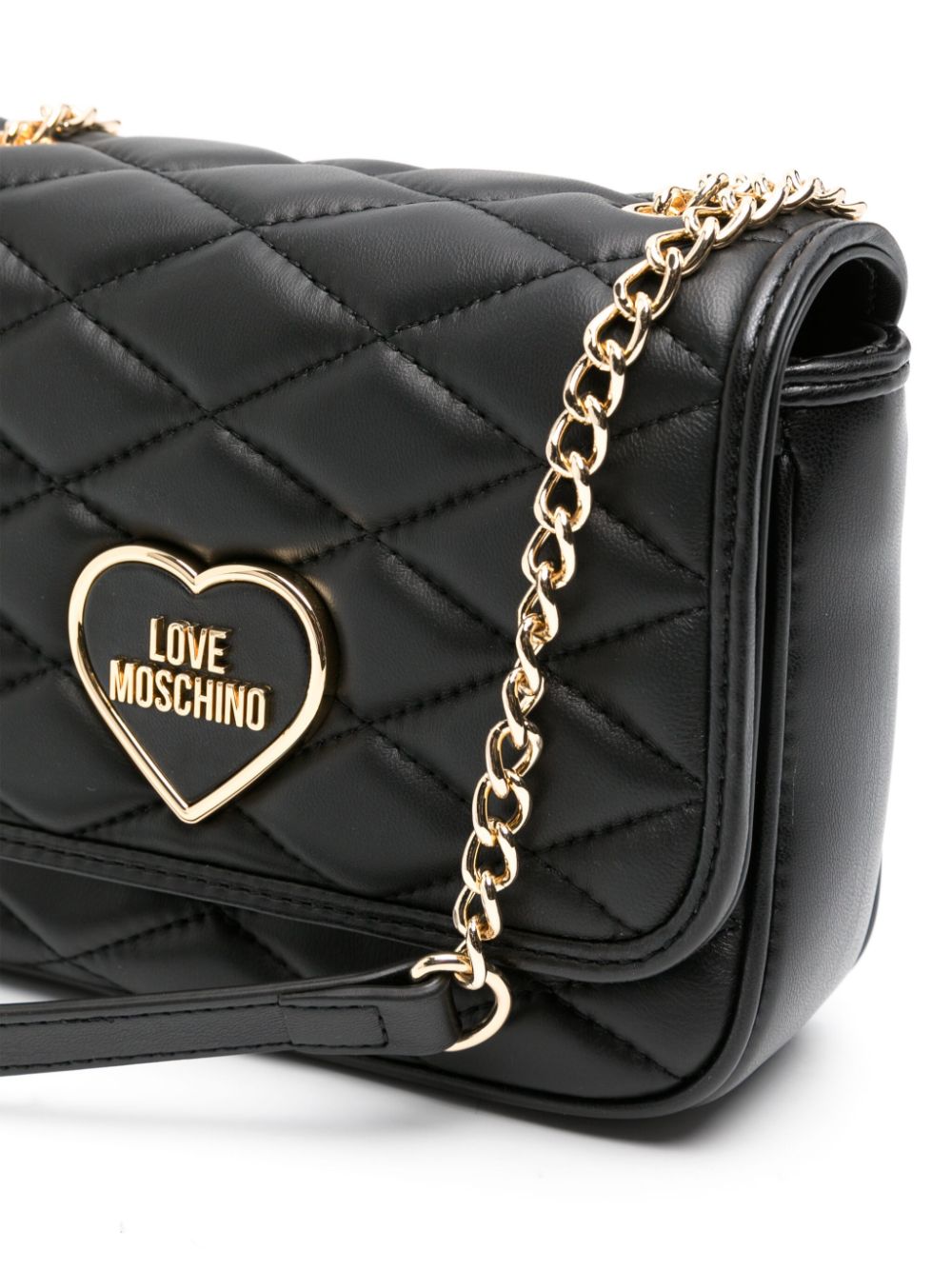 Love Moschino logo-lettering matelasse crossbody bag Women