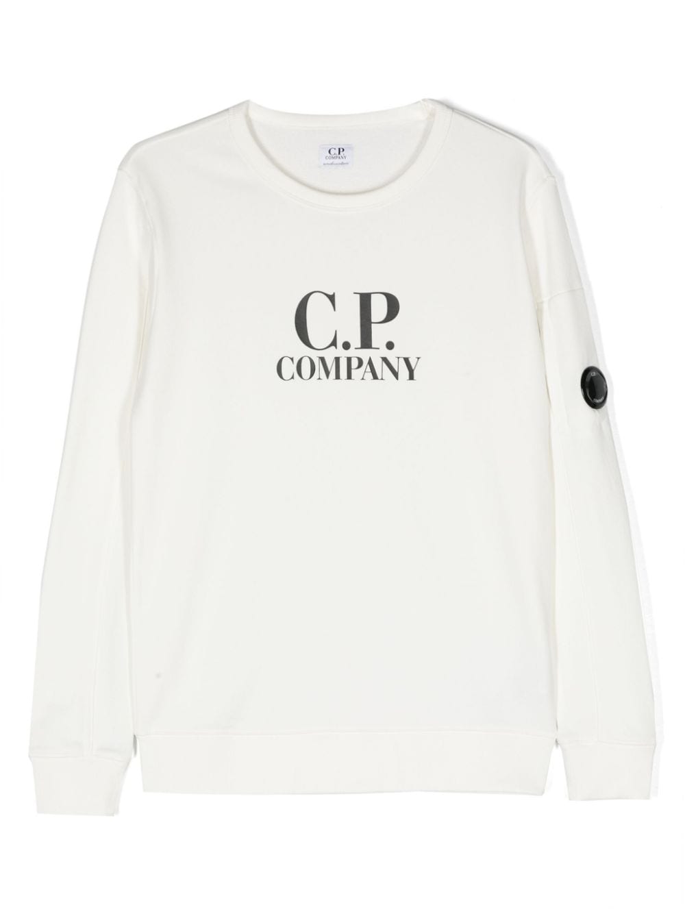 C.P. Company Kids Katoenen sweater met logoprint Wit
