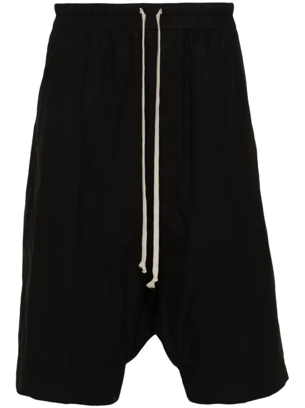 Rick Owens Pods Cotton Shorts in Black