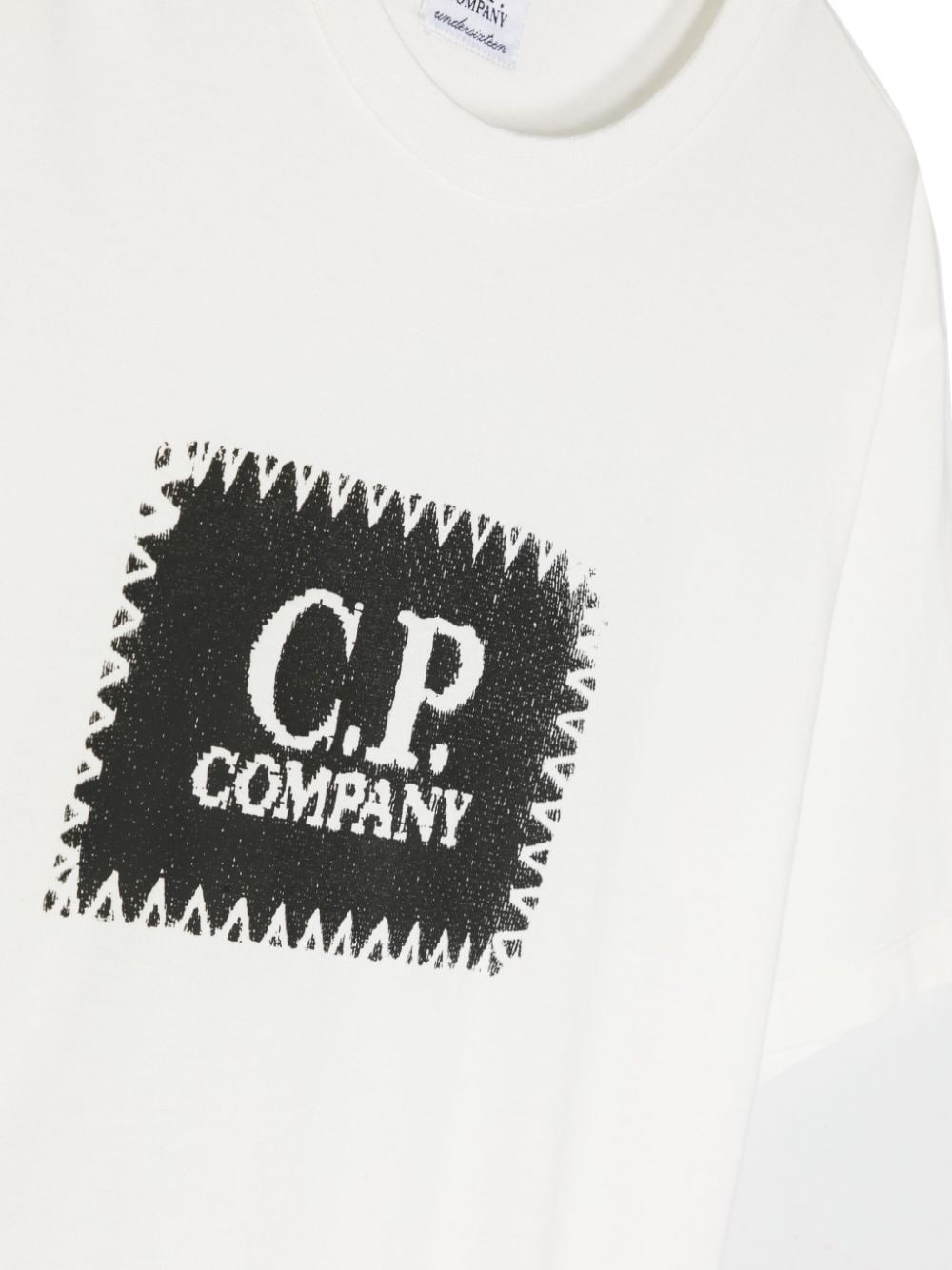 C.P. Company Kids Katoenen T-shirt met logoprint Wit