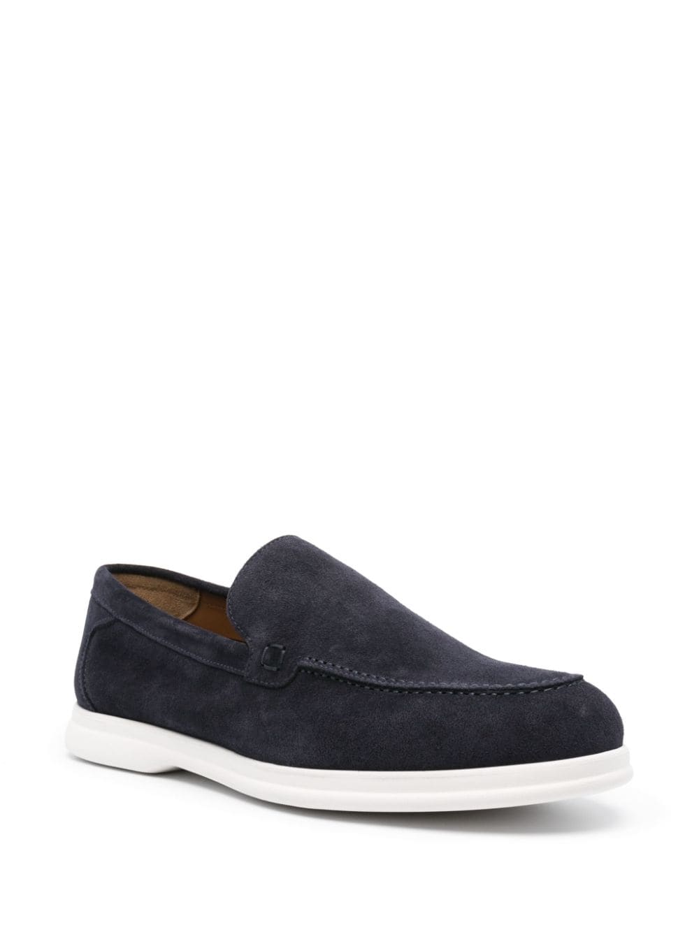 Shop Doucal's Slip-on Suede Loafers In Blue