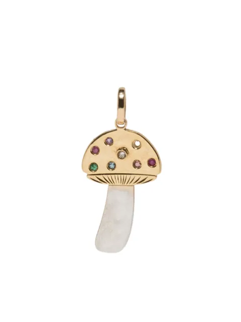 Carolina Neves Pingente Mushroom de ouro amarelo 18k com pedraria