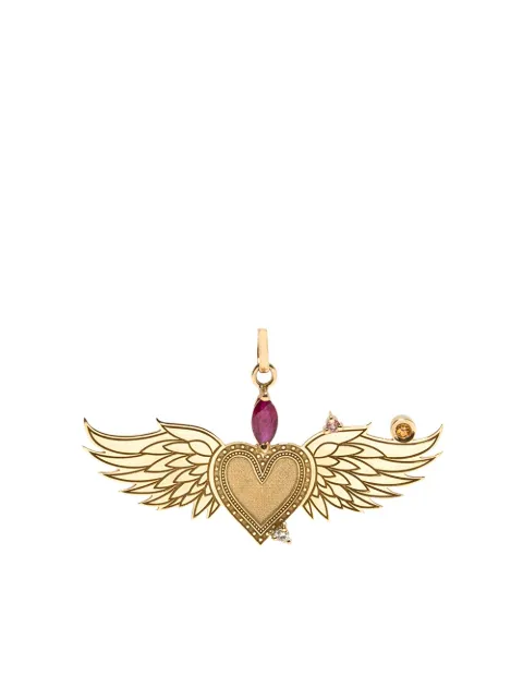 Carolina Neves Colar Heart de ouro amarelo 18k com pedraria