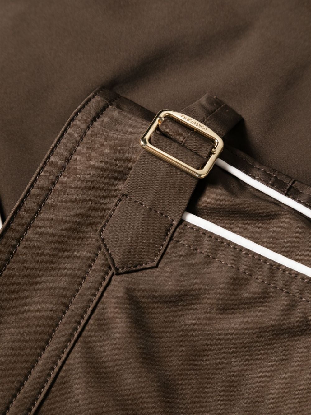 Shop Tom Ford Piped-trim Swim Shorts In Brown