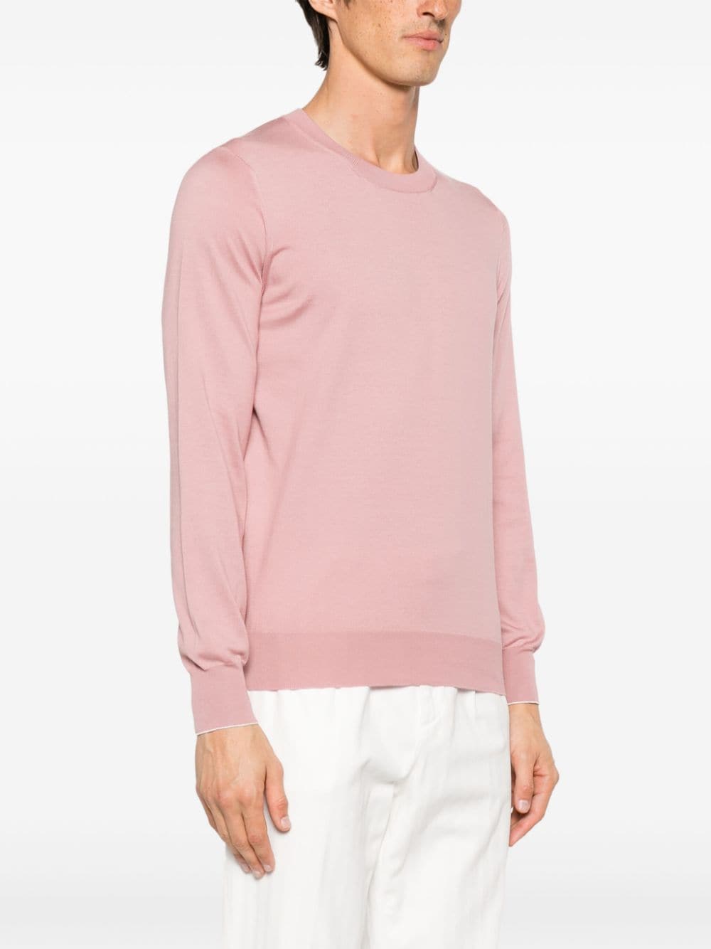 Shop Brunello Cucinelli Fine-knit Cotton Jumper In Pink