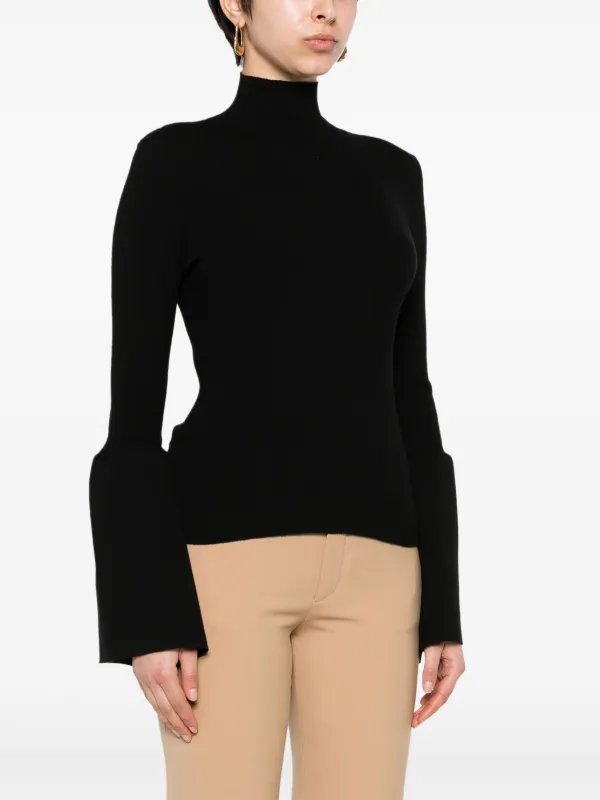Chloé bell-sleeves Ribbed Jumper | Black | FARFETCH Chloé bell-sleeves Ribbed Jumper | Black | FARFETCH