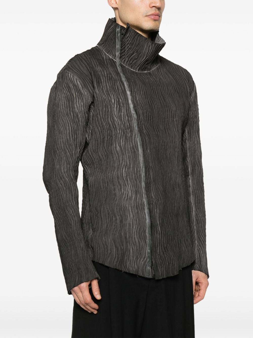 Shop Isaac Sellam Experience Dorsal Leathr Jacket In Grey