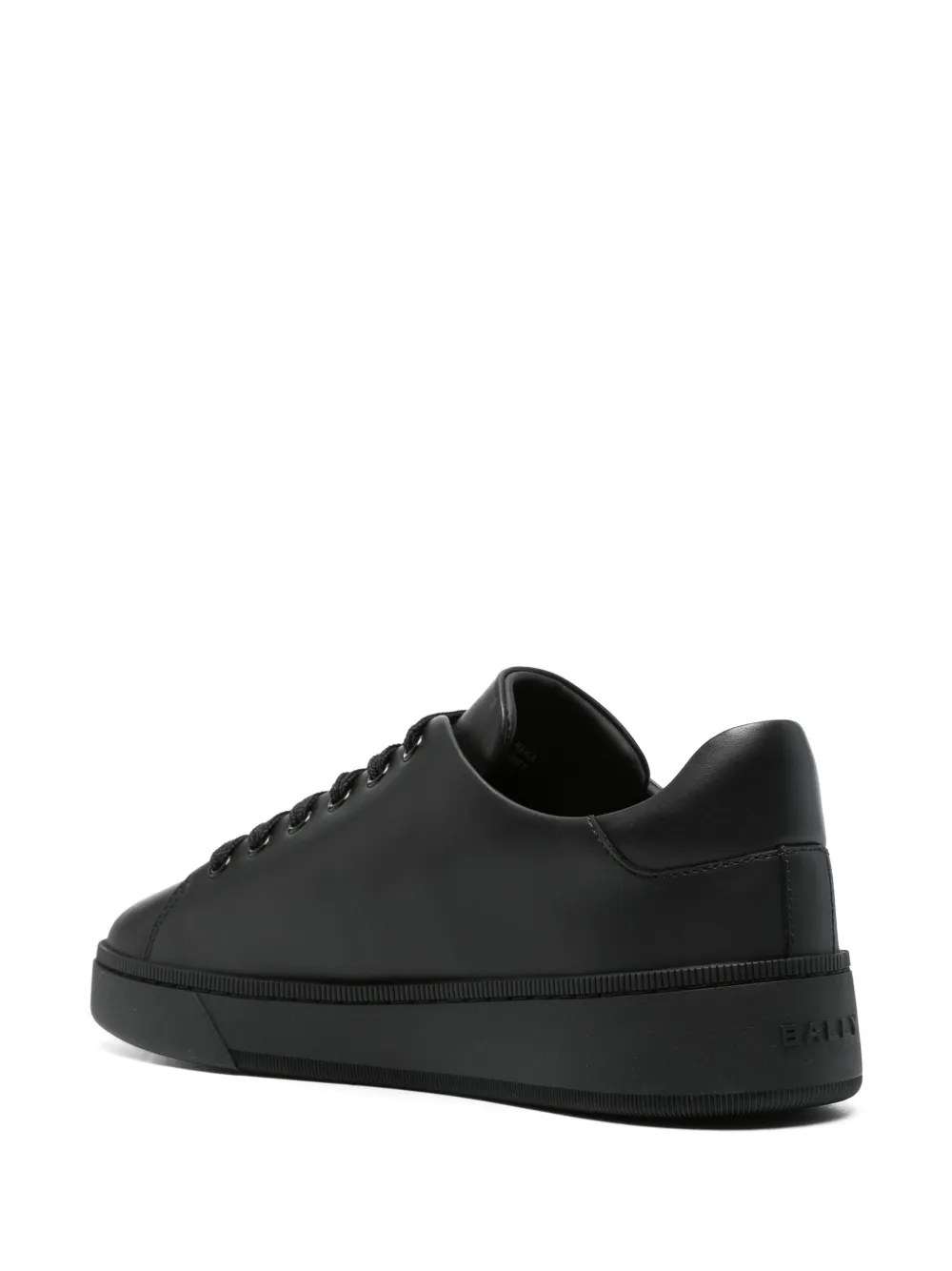 Shop Bally Logo-embossed Leather Sneakers In Black