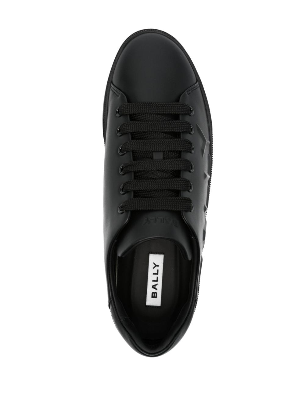 Shop Bally Logo-embossed Leather Sneakers In Black