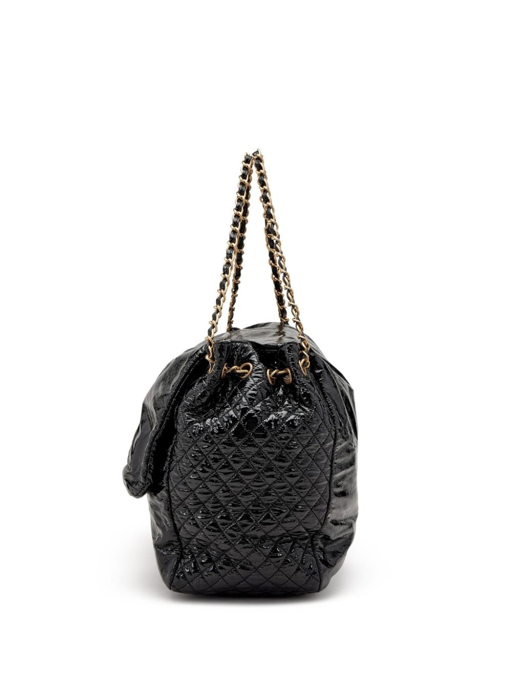 Pre-owned Chanel 2006 Jumbo Cc-stitch Flap Chain Shoulder Bag In Black