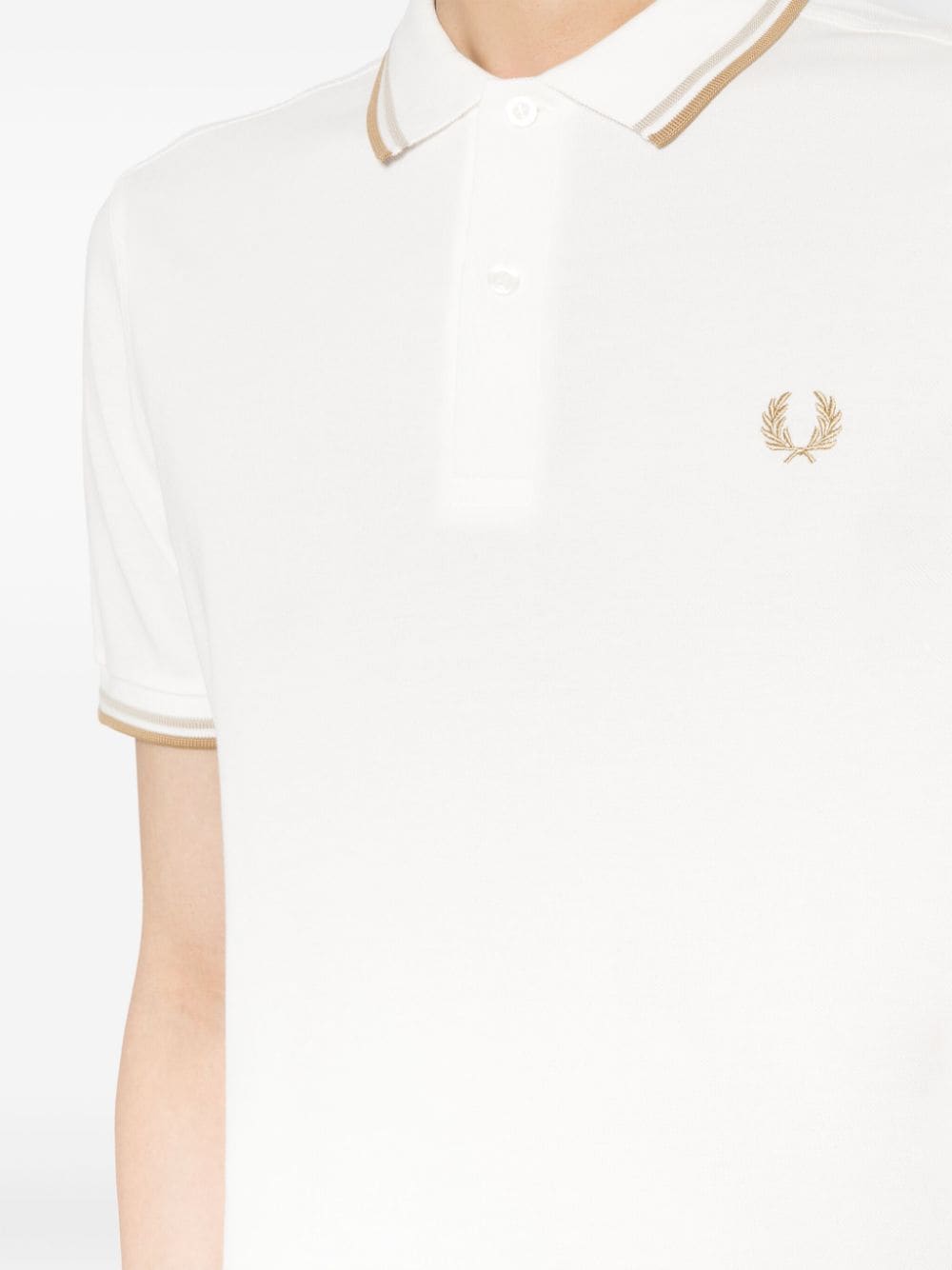 Shop Fred Perry Laurel Wreath-embroidered Polo Shirt In White