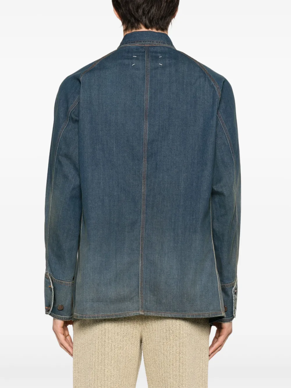 Maison Margiela Denim jack met klassieke kraag Blauw