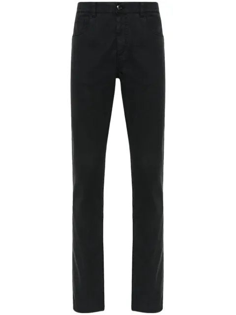 Canali logo-patch trousers