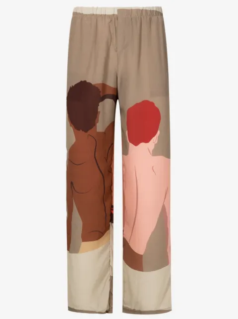 Amir Slama graphic-print straight-leg trousers