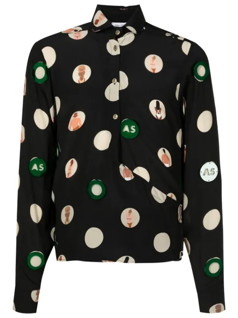 Amir Slama polka dot silk shirt