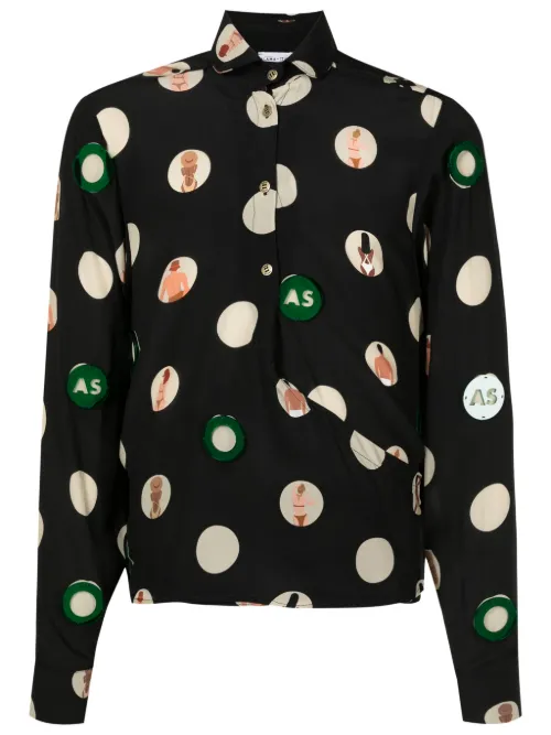 Chemise en soie à pois - Amir Slama - Modalova