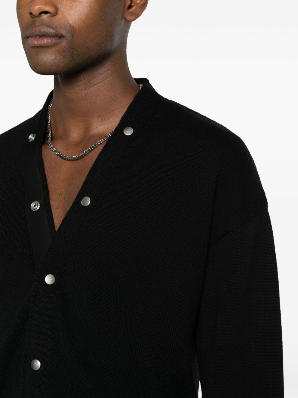 Shop Rick Owens Peter Decorative Button-detail Cardigan In Black