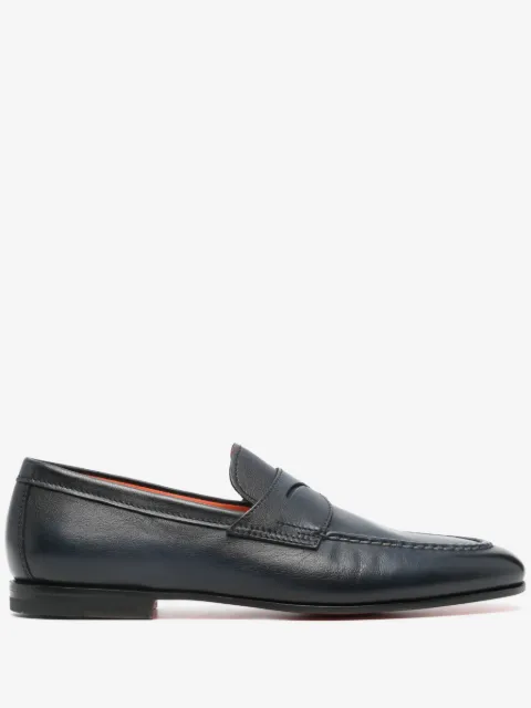 Santoni penny-slot leather loafers