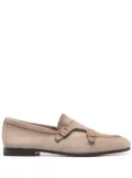 Santoni buckled suede Monk shoes - Neutrals