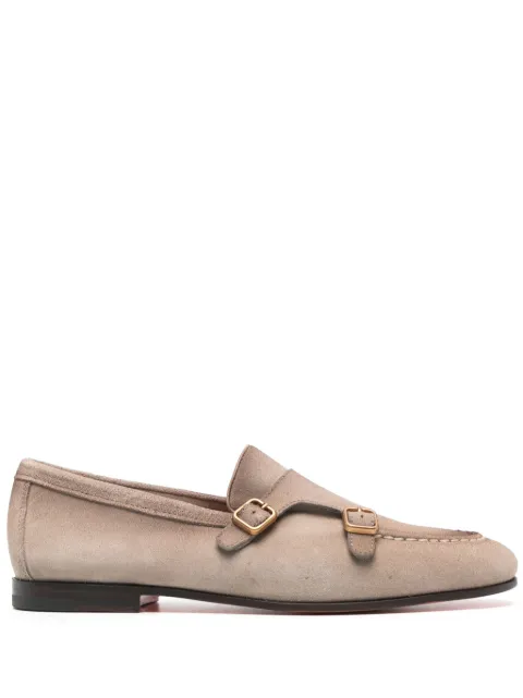 Santoni zapatos monk de gamuza