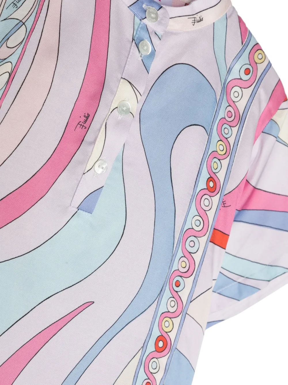 PUCCI JUNIOR IRIDE-PRINT BUTTONED SHIRT