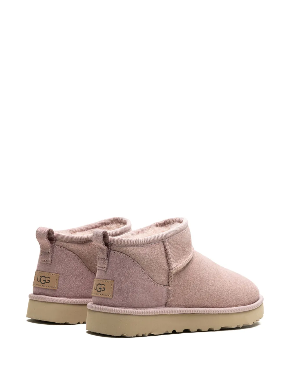 Ugg Classic Ultra Mini Womens Suede Ankle Bootie Slippers In Pink