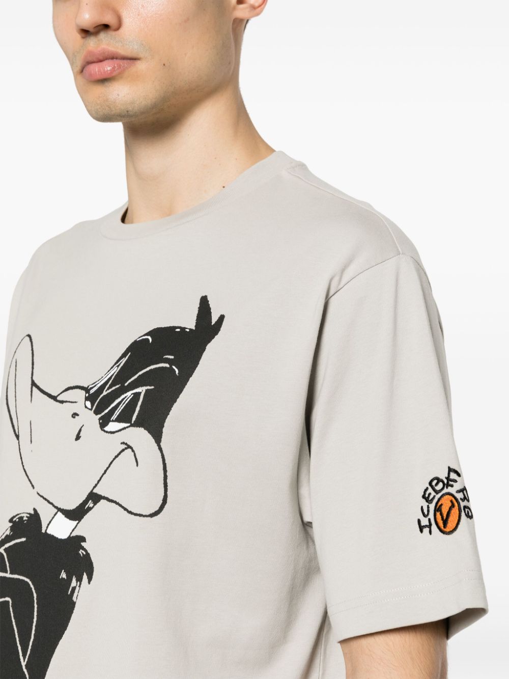 Shop Iceberg Cartoon-print Cotton T-shirt In Grey