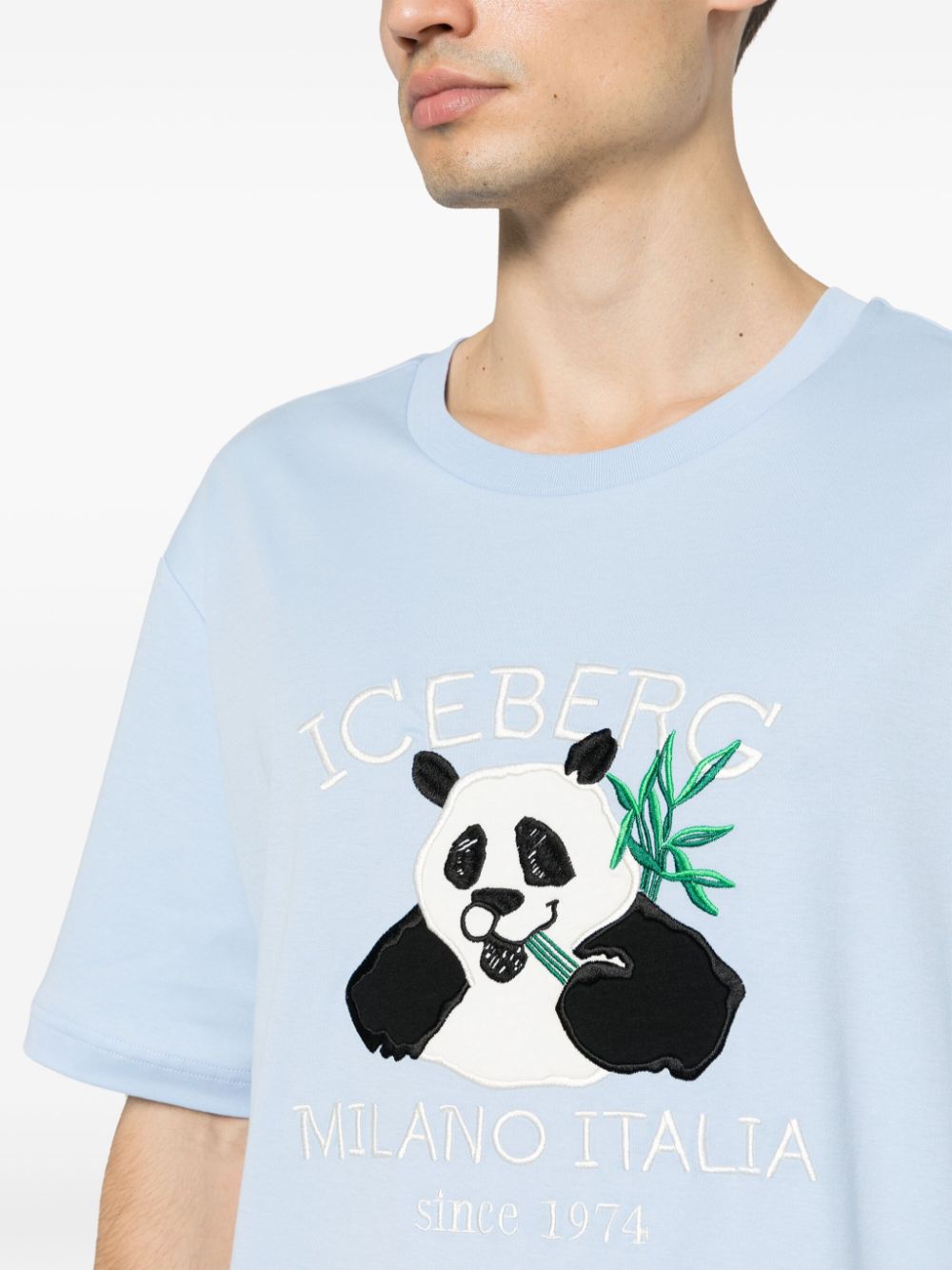 Iceberg T-shirt met geborduurd logo Blauw