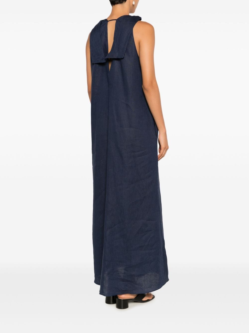 Adriana Degreas Linnen maxi-jurk Blauw