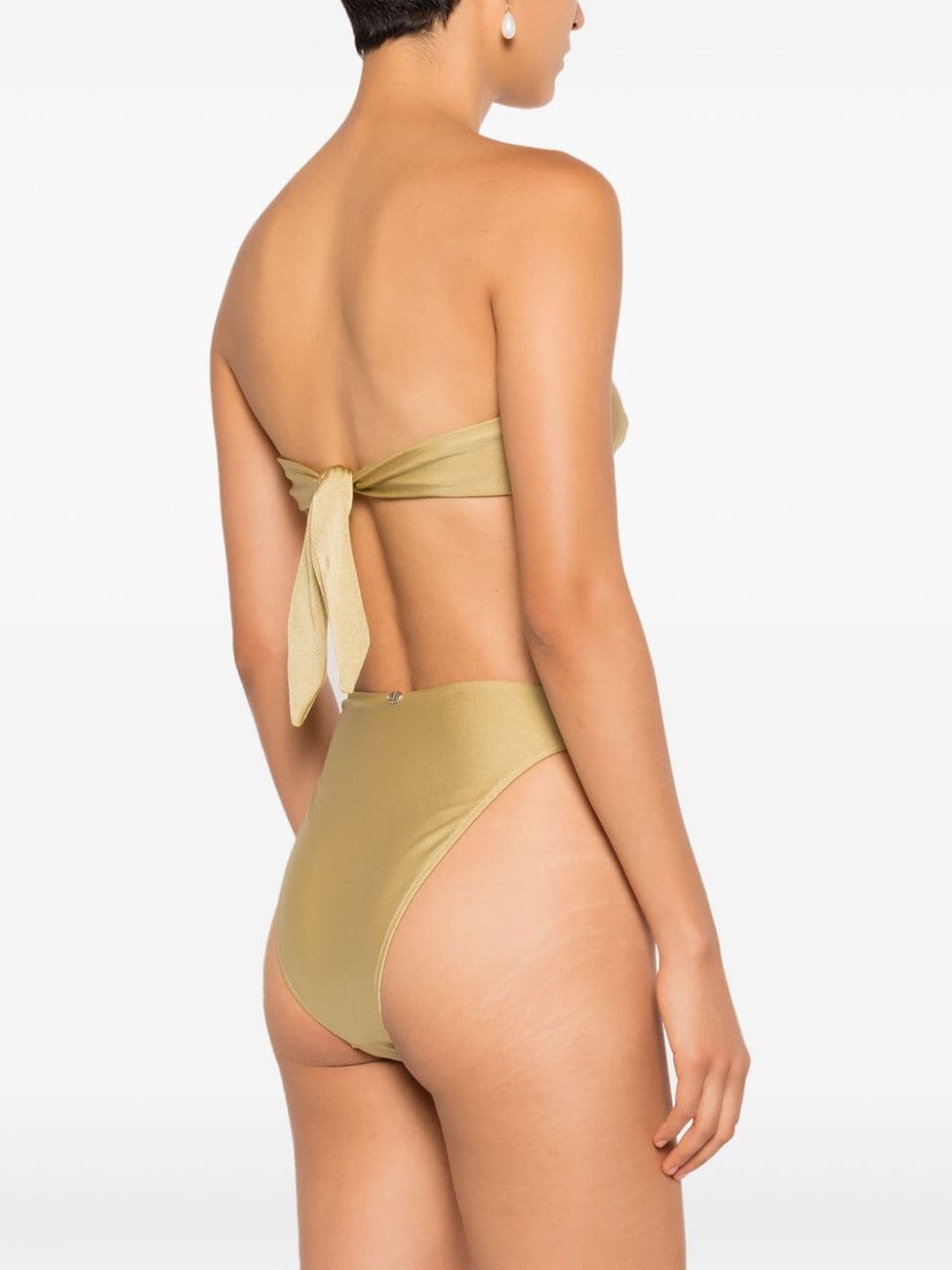 Shop Adriana Degreas Shell-appliqué High-waist Bikini Set In Green