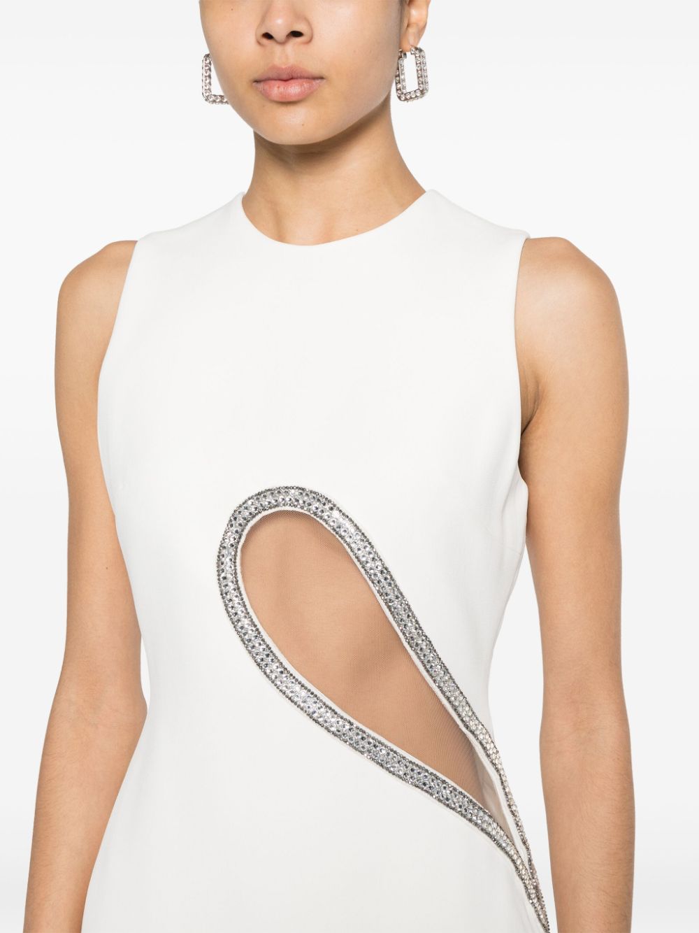 David Koma Mini-jurk verfraaid met kristallen Wit