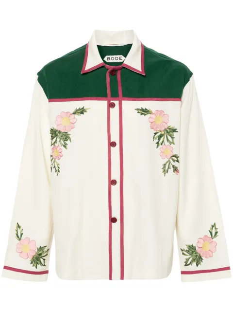 BODE Prarie Rose wool shirt