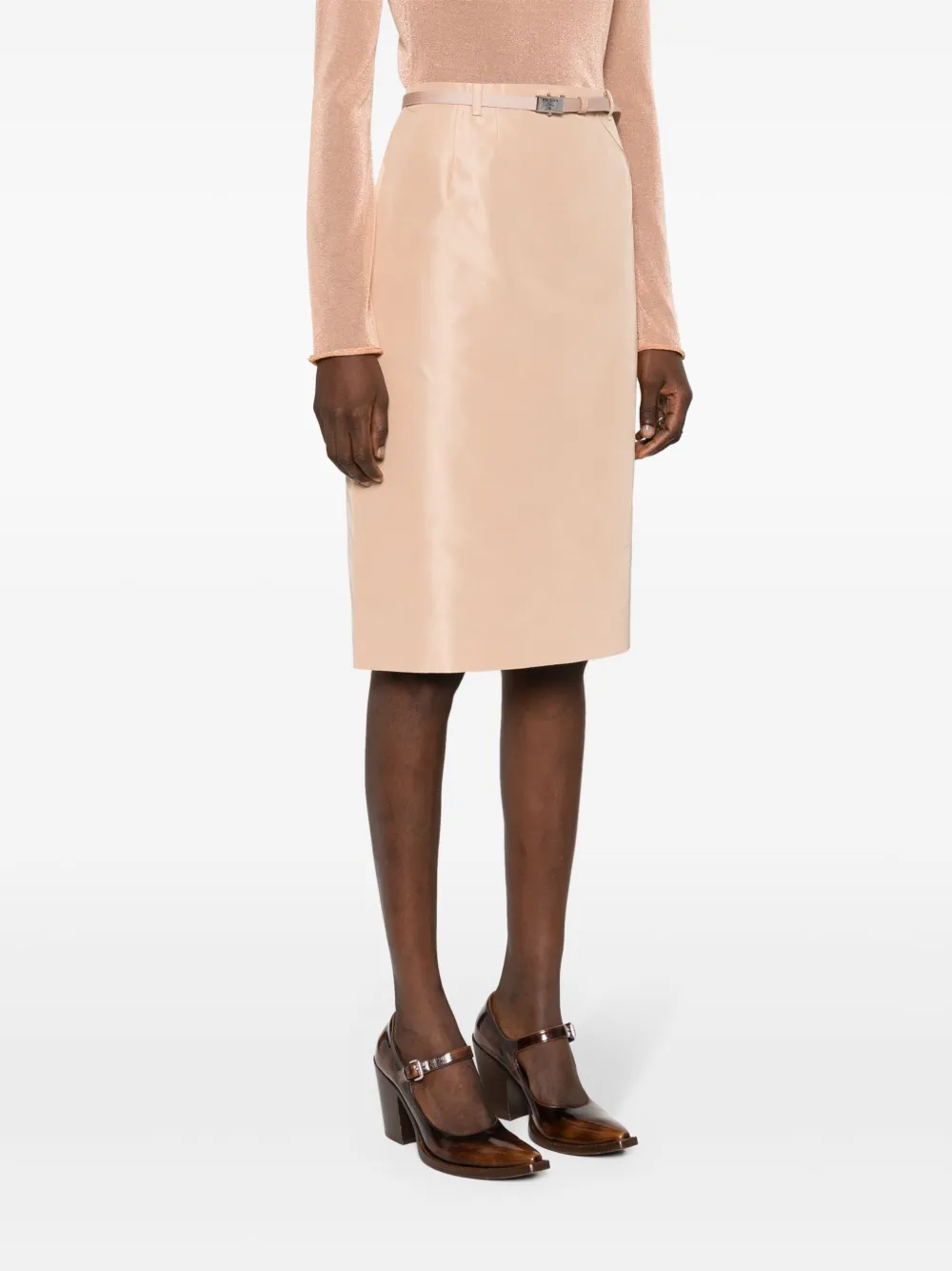 Prada Rok met logogesp Beige