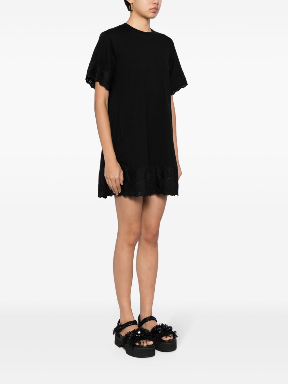 Shop Simone Rocha Cotton T-shirt Dress In Schwarz