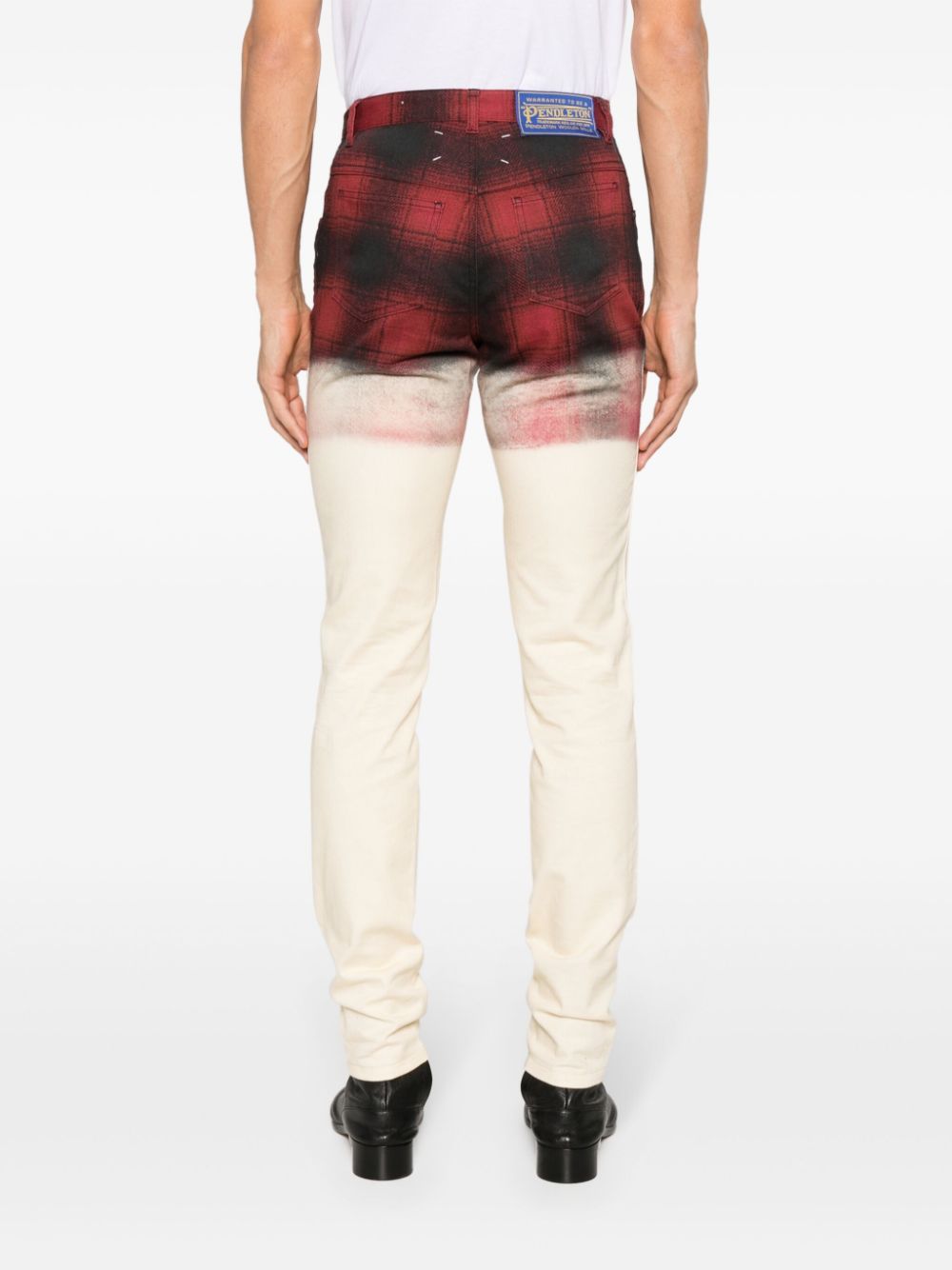 Shop Maison Margiela X Pendleton Checked Skinny Jeans In 中性色