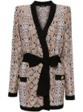 Balmain python-pattern cardigan - Brown