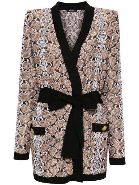 Balmain  python-pattern cardigan