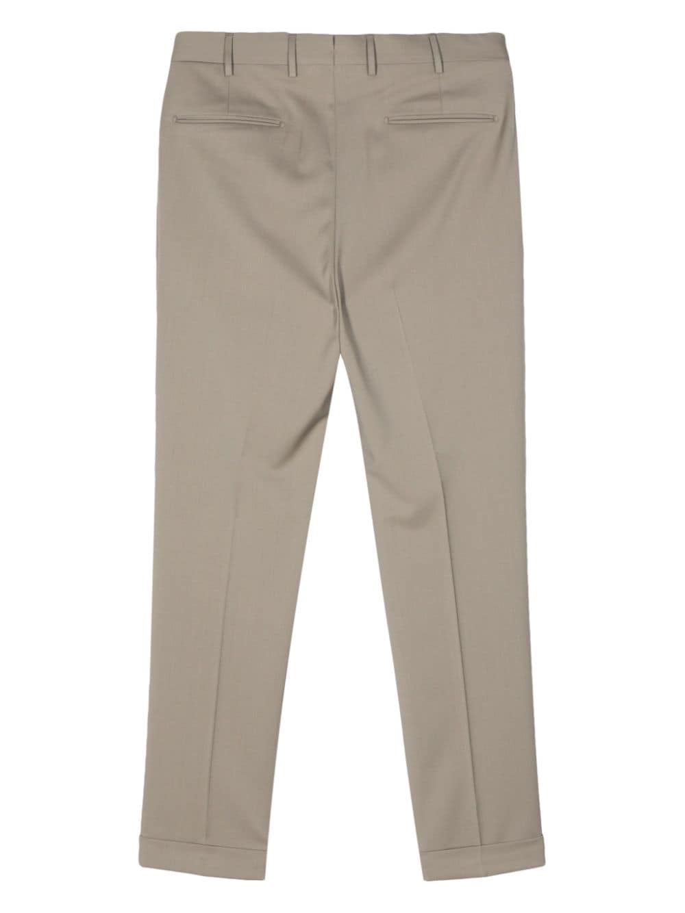 Shop Dell'oglio Tapered Wool Chino Trousers In Green