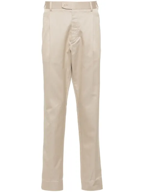 Brioni slim-fit cotton tailored trousers