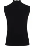Plan C mock-neck jersey tank top - Black