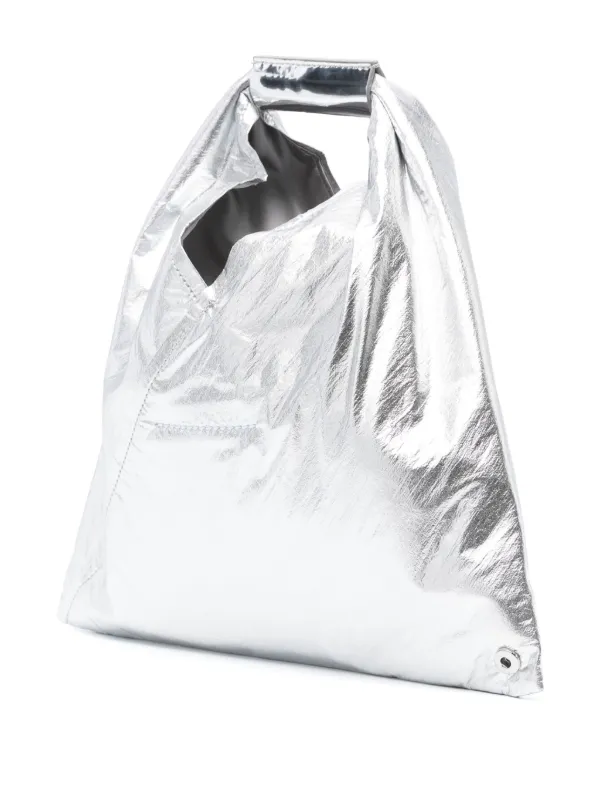MM6 Maison Margiela Mini Japanese Metallic Tote Bag | Grey | FARFETCH