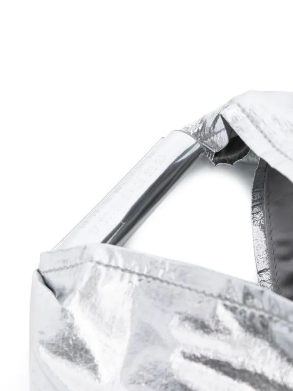 MM6 Maison Margiela Mini Japanese Metallic Tote Bag | Grey | FARFETCH