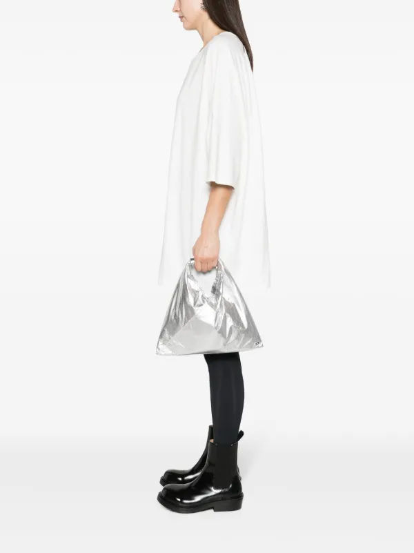 MM6 Maison Margiela Mini Japanese Metallic Tote Bag | Grey | FARFETCH